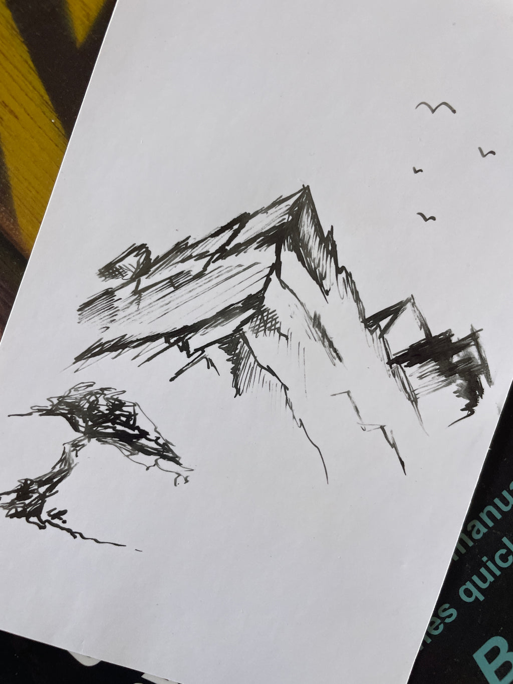 Mountain Escape | Handmade Framed Poster – Original Artwork Wall Decor