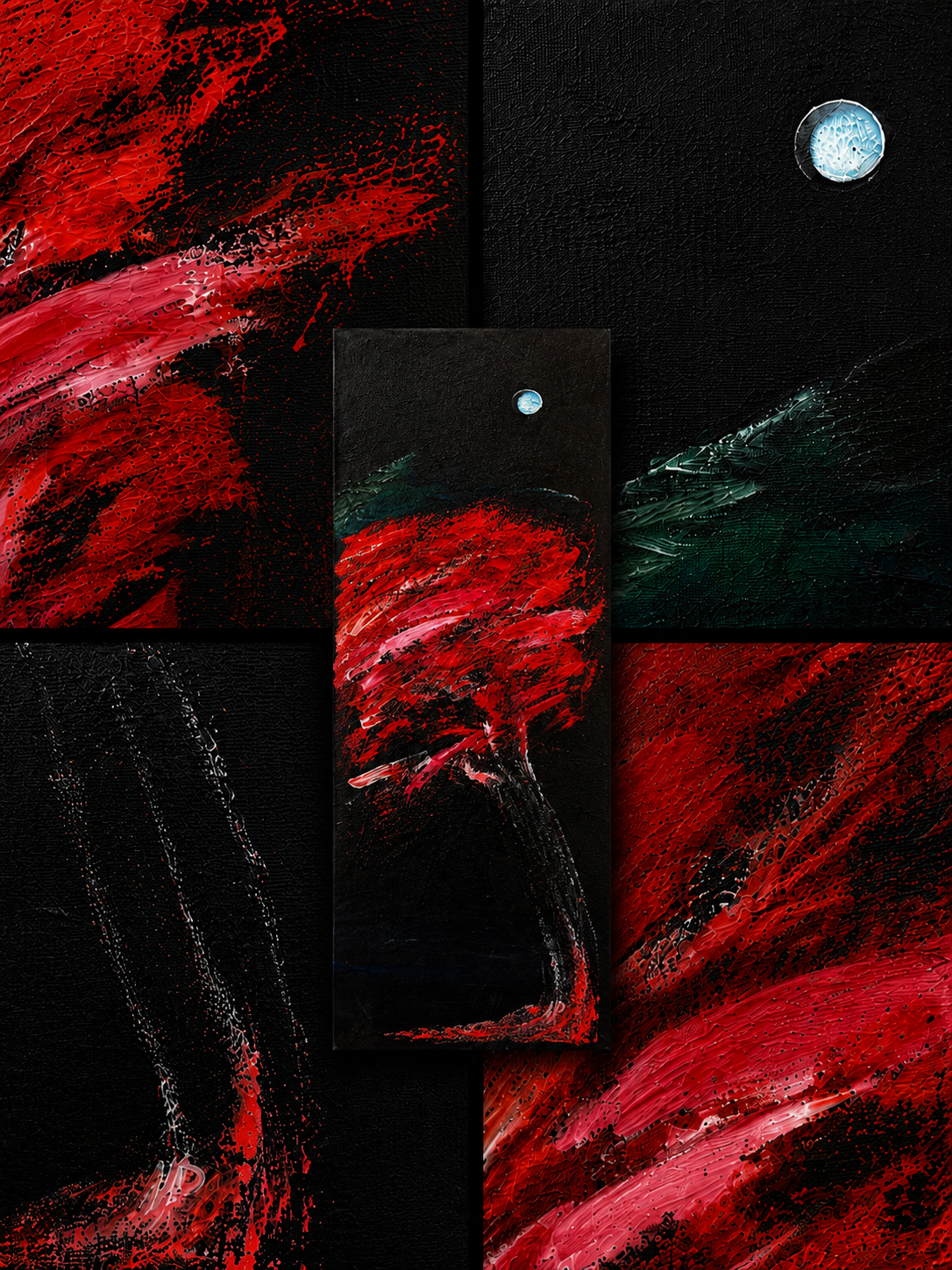 Moon | Original Contemporary Acrylic Painting – 30 x 100 cm Modern Abstract Artwork