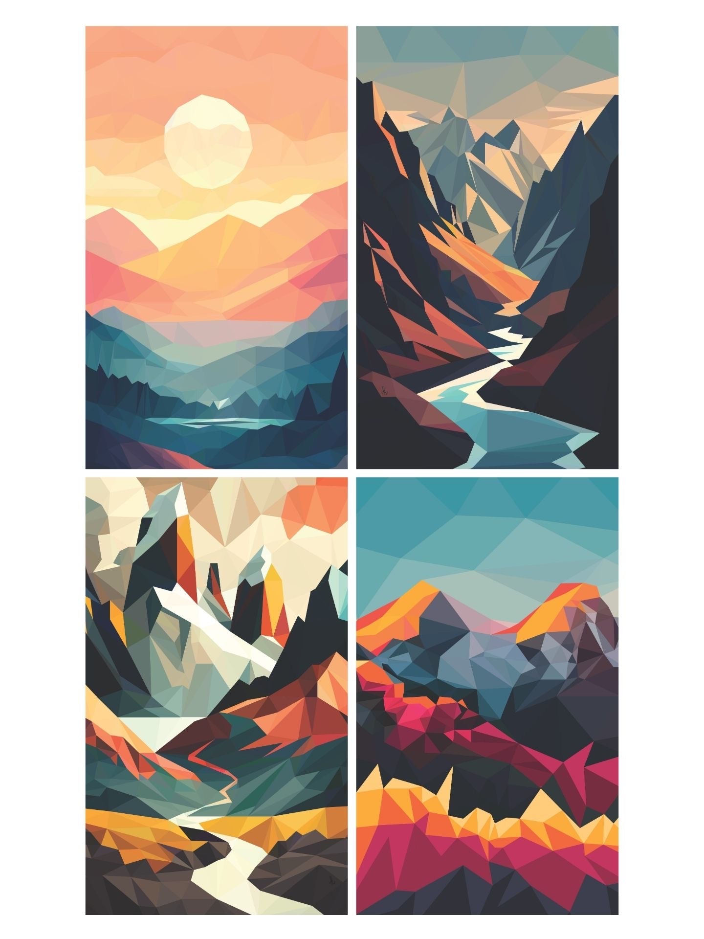 Colorful Nature Digital Art Bundle – Vibrant Nature Illustration Prints