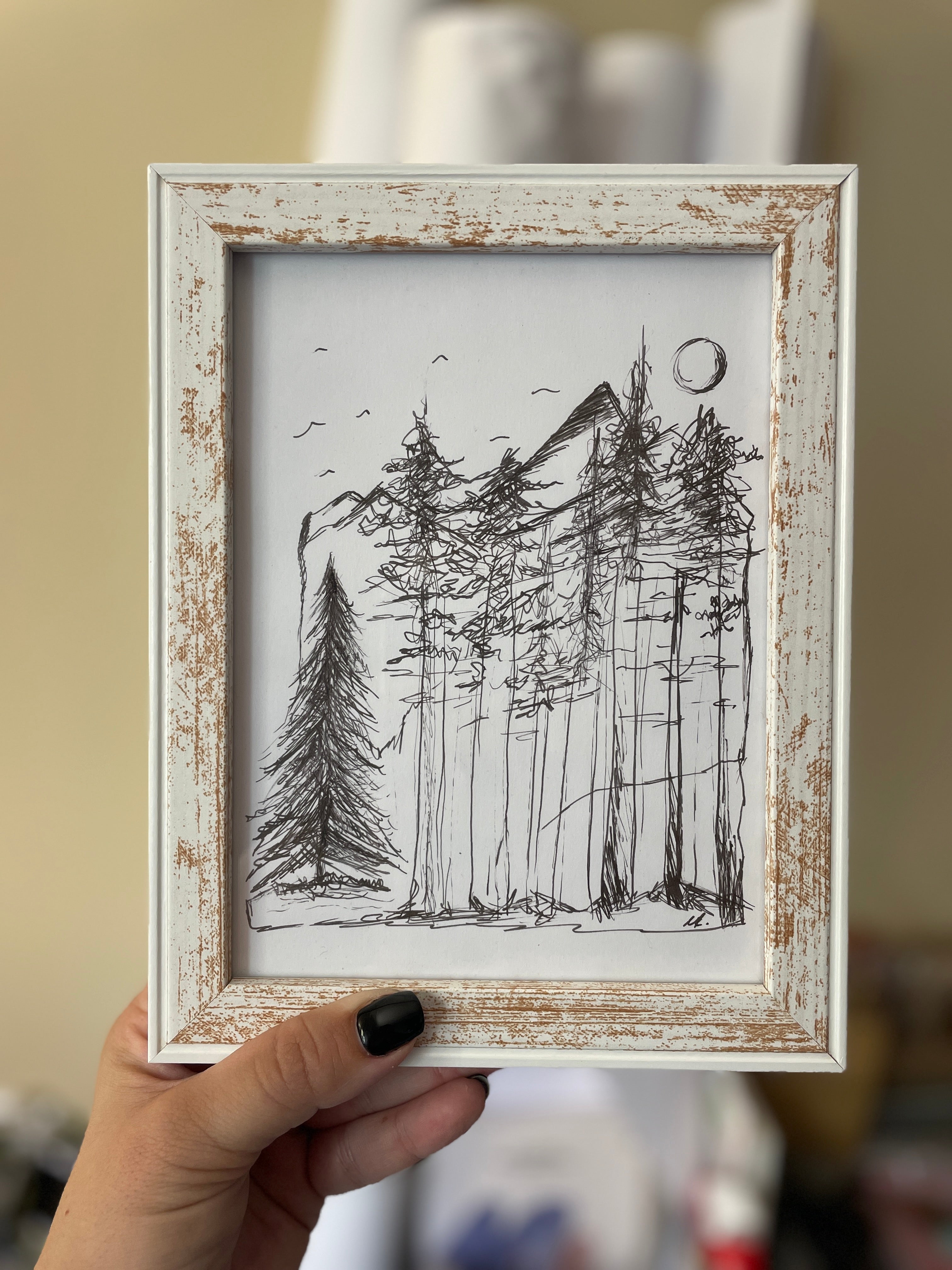 Forest Escape | Handmade Framed Poster – Original Artwork Wall Decor