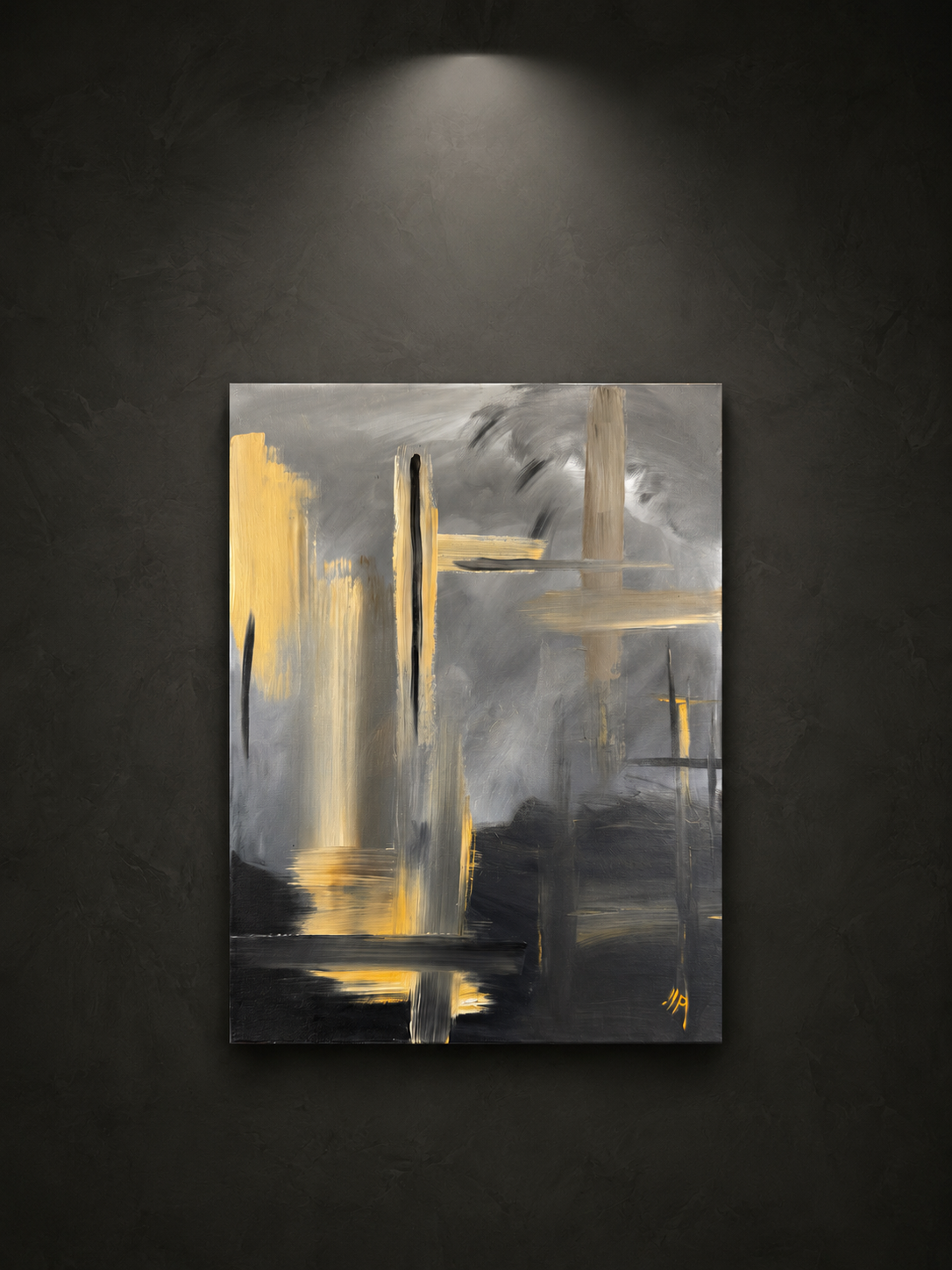 Yellow Mess | Original Contemporary Acrylic Painting – 40 × 60 cm Modern Abstract Artwork