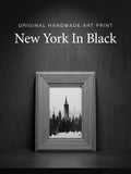 New York in Black | Handmade Framed Poster – Original Artwork Wall Decor