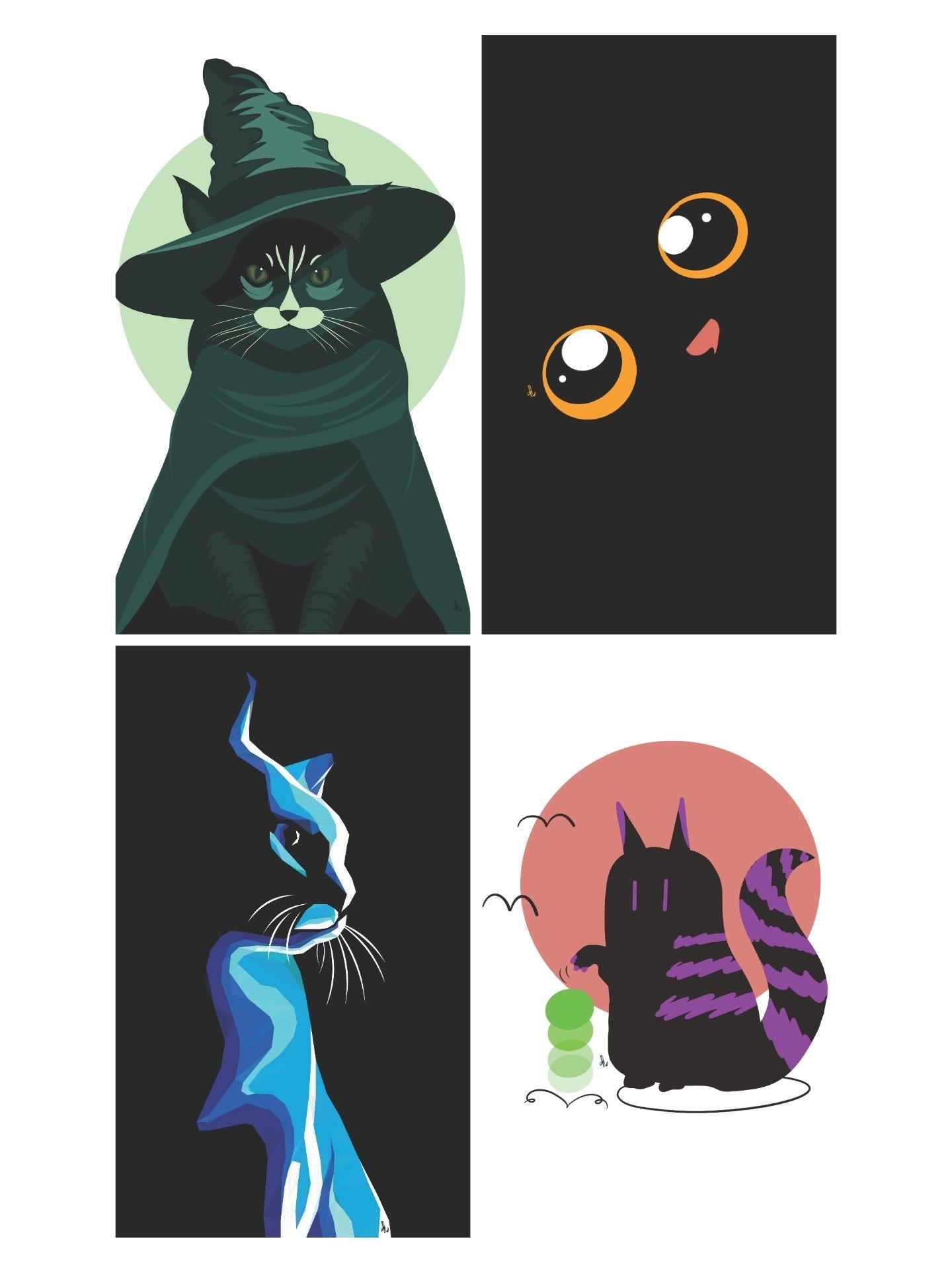 Cat Art Digital Bundle – Cute Cat Illustration Prints