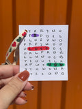 Cute Little Crossword | Mini Handmade Greeting Card – Original Illustrated Card