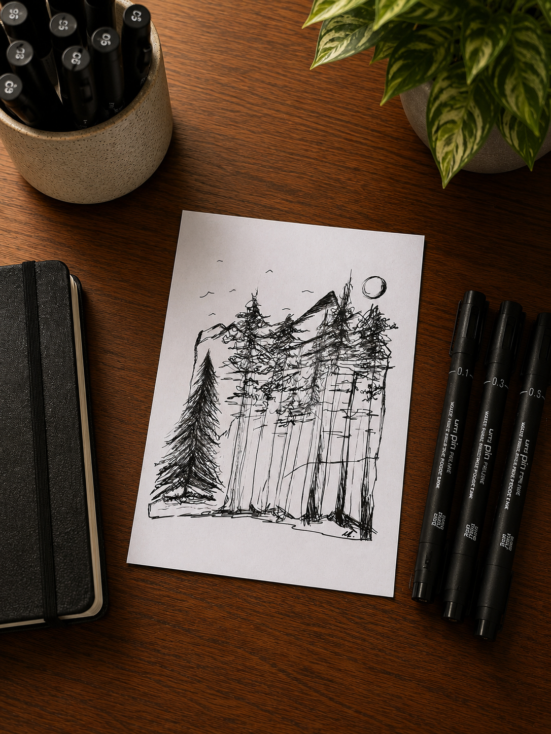 Forest Escape | Handmade Framed Poster – Original Artwork Wall Decor