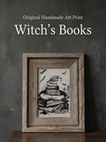 Witch’s Books | Handmade Framed Poster – Original Artwork Wall Decor
