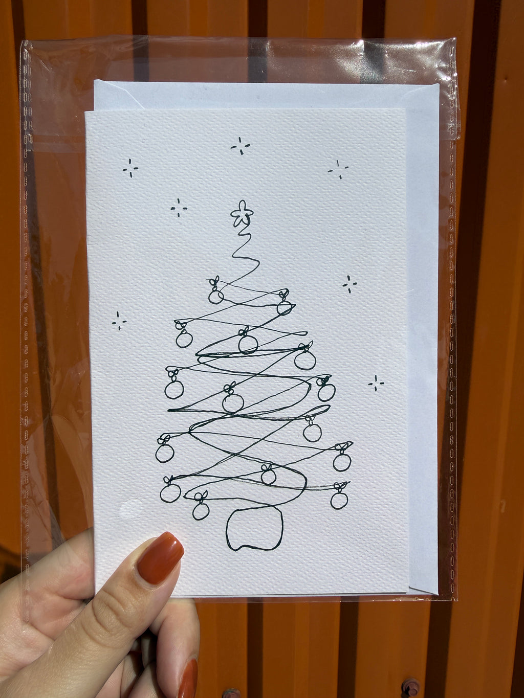Christmas Tree Lines | Handmade Greeting Card – Original Illustrated Card