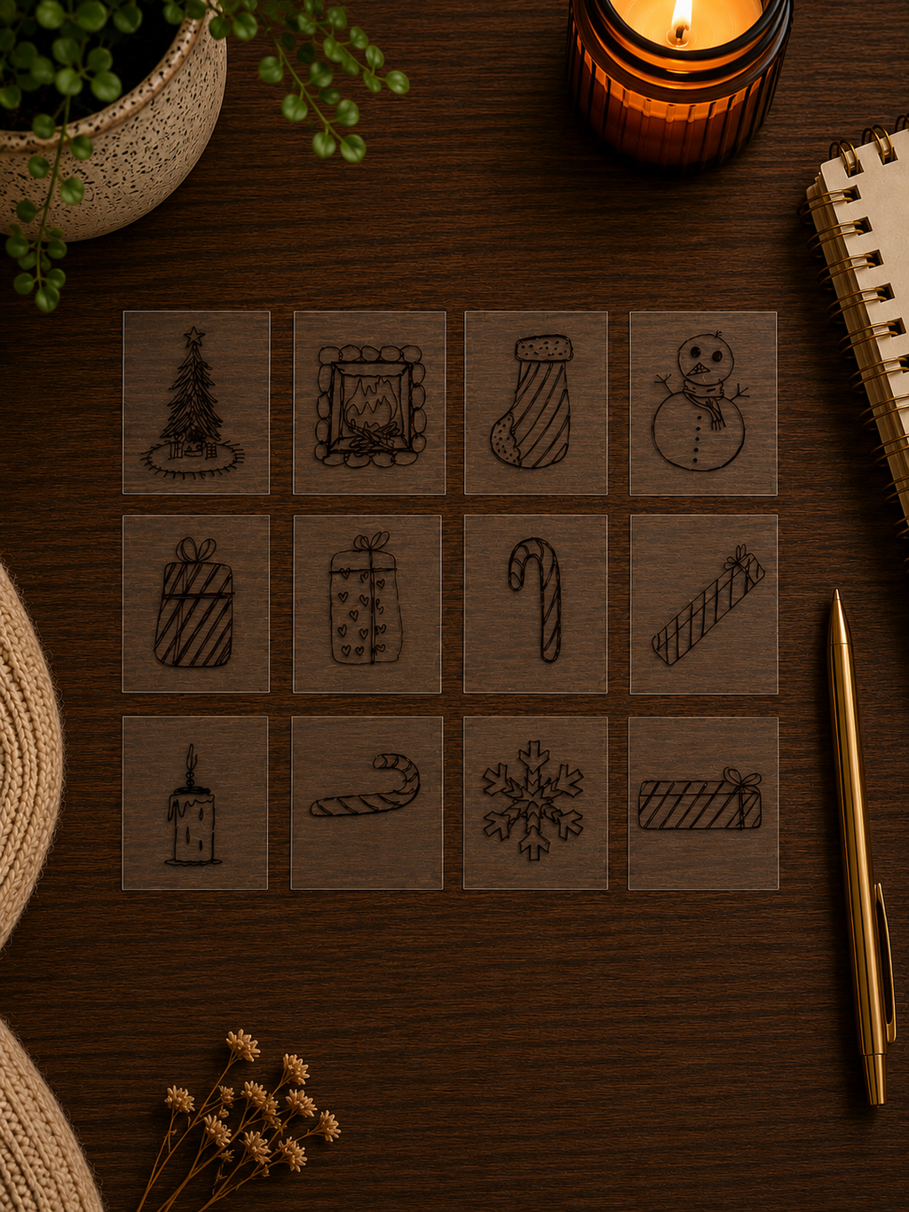 Christmas Handmade Sticker Pack – Original Illustrated Stickers