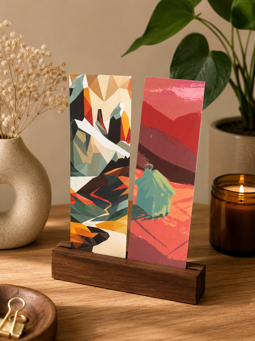 Colorful Mountains | Illustrated Bookmark – Printed Artwork Bookmark