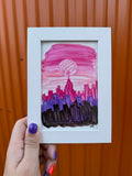 New York in Pink | Handmade Framed Poster – Original Artwork Wall Decor