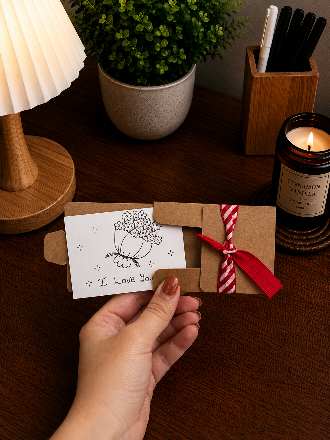 Cute Little Flower Bouquet | Mini Handmade Greeting Card – Original Illustrated Card