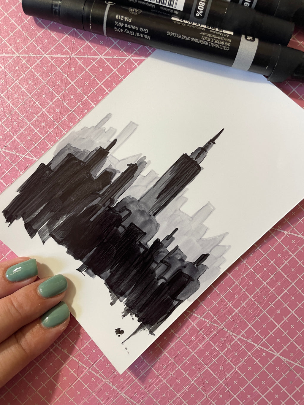 New York in Black | Handmade Framed Poster – Original Artwork Wall Decor