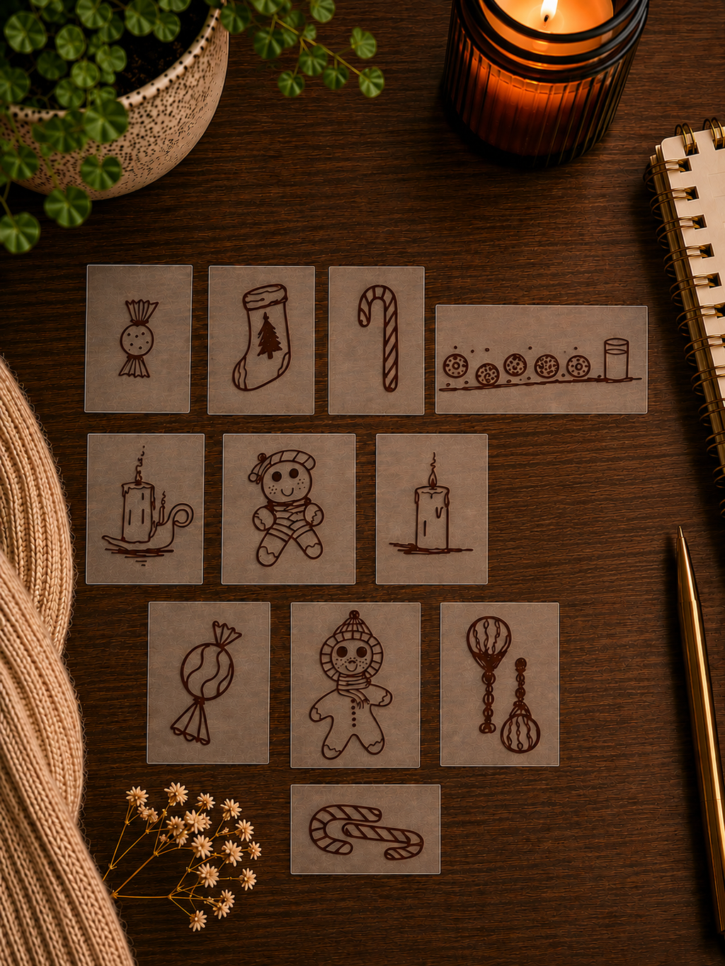 Christmas Handmade Sticker Pack – Original Illustrated Stickers