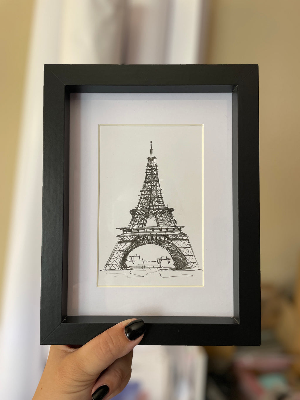Eiffel Tower | Handmade Framed Poster – Original Artwork Wall Decor