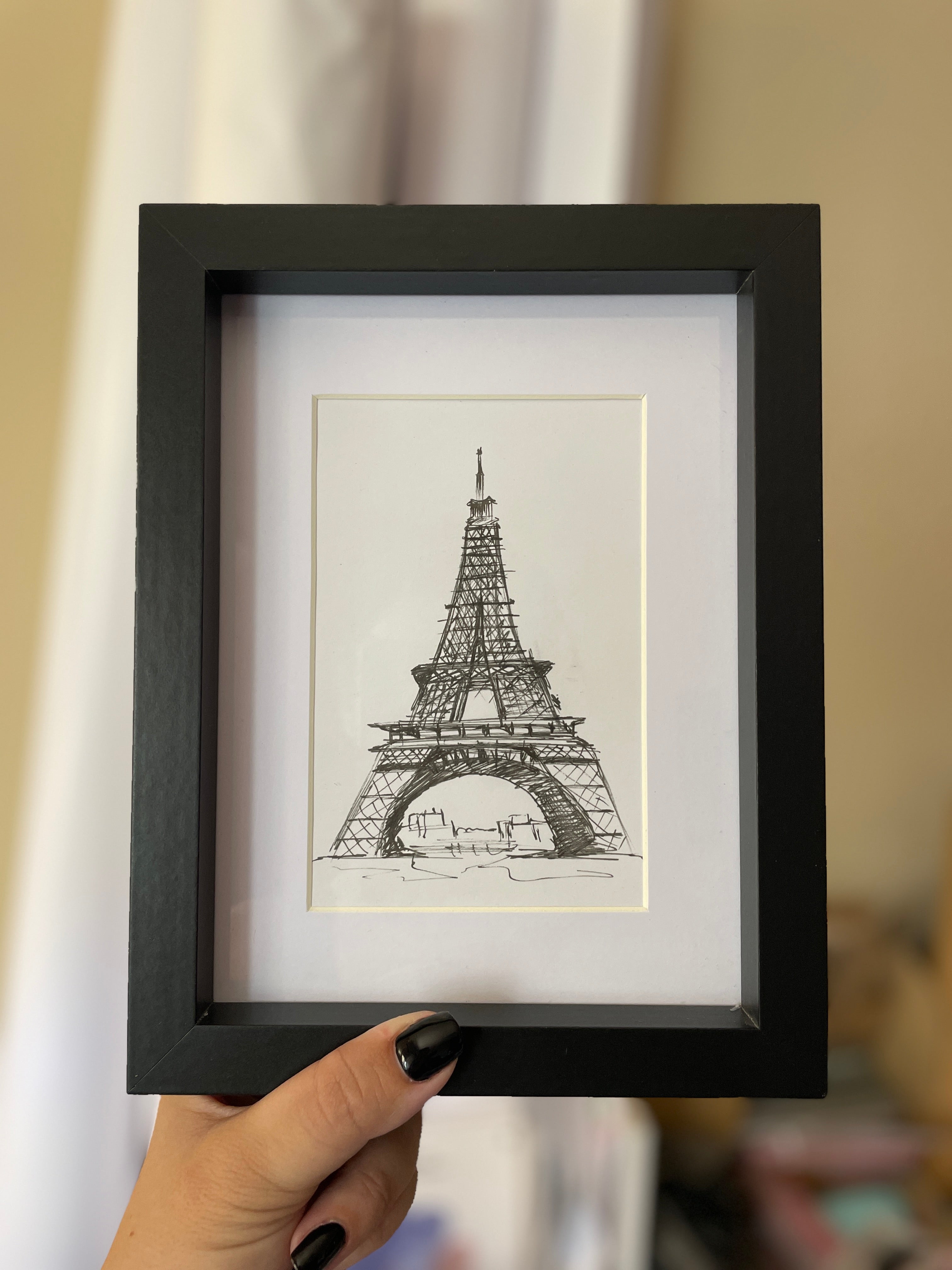 Eiffel Tower | Handmade Framed Poster – Original Artwork Wall Decor
