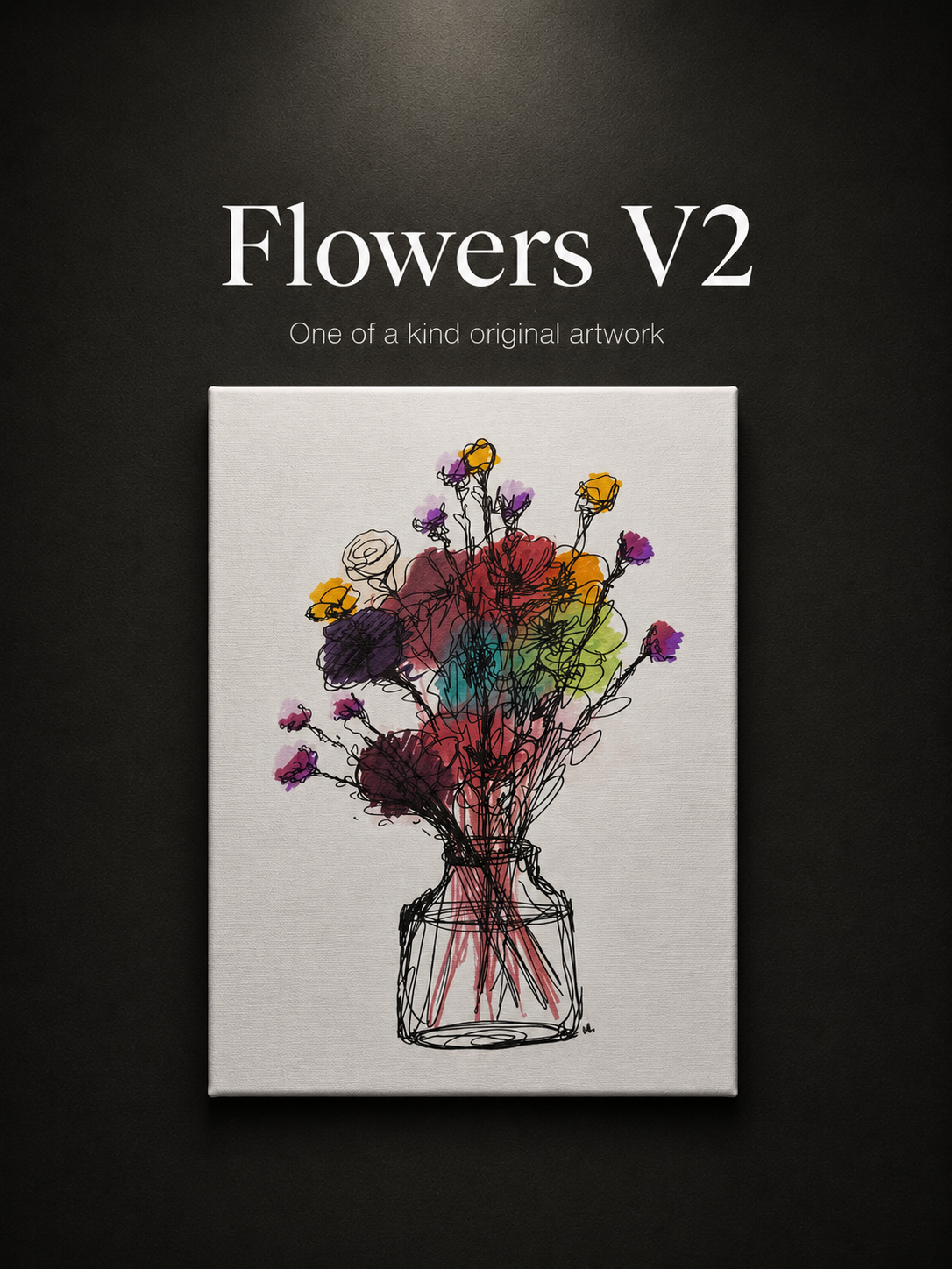 Flowers V2 | Original Contemporary Artwork – 40 × 50 cm