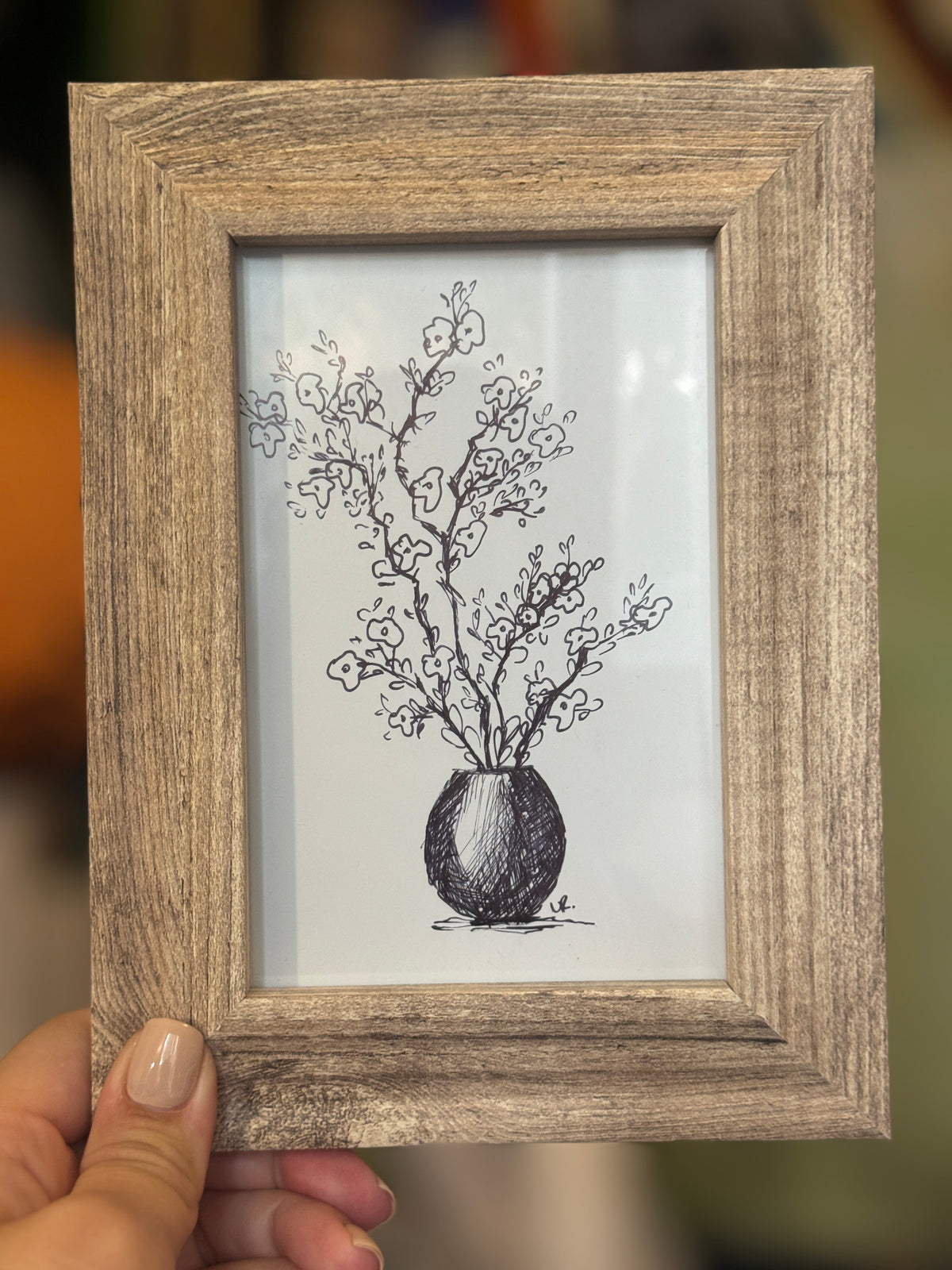 Flowers | Handmade Framed Poster – Original Artwork Wall Decor