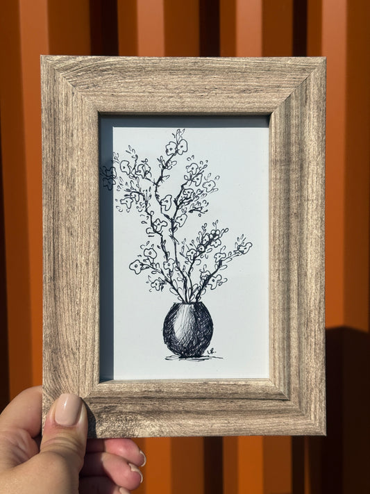 Flowers | Handmade Framed Poster – Original Artwork Wall Decor