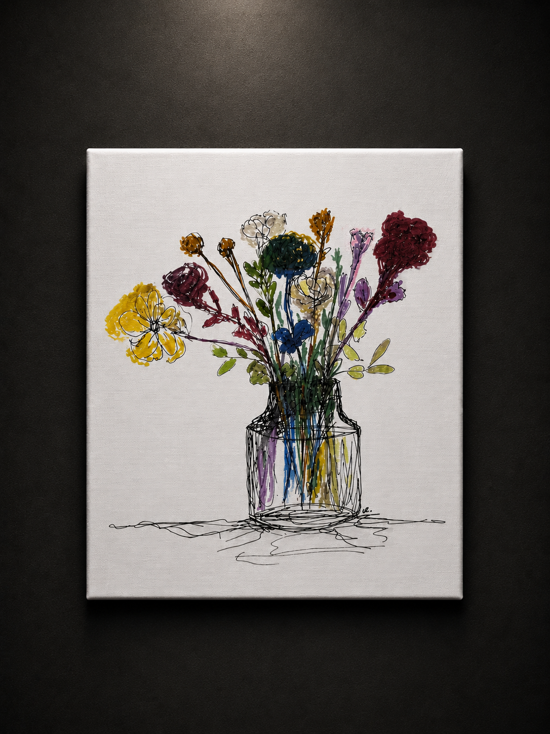 Flowers V1 | Original Contemporary Artwork – 40 × 50 cm