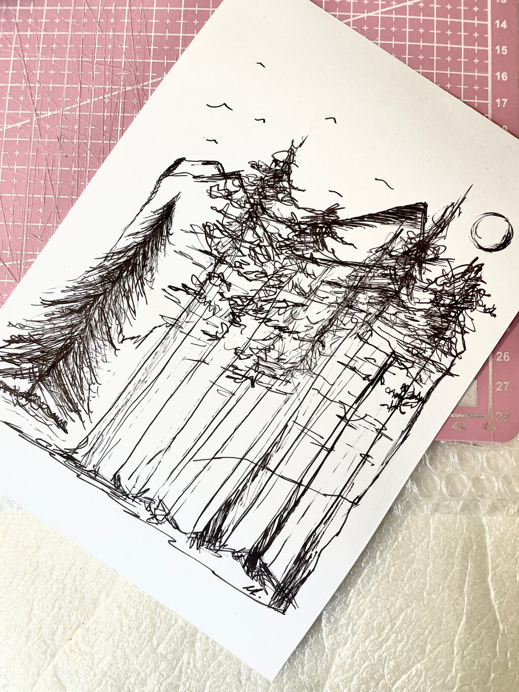 Forest Escape | Handmade Framed Poster – Original Artwork Wall Decor