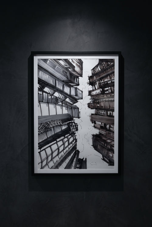 Cityscape | Handmade Framed Poster – Original Artwork Wall Decor