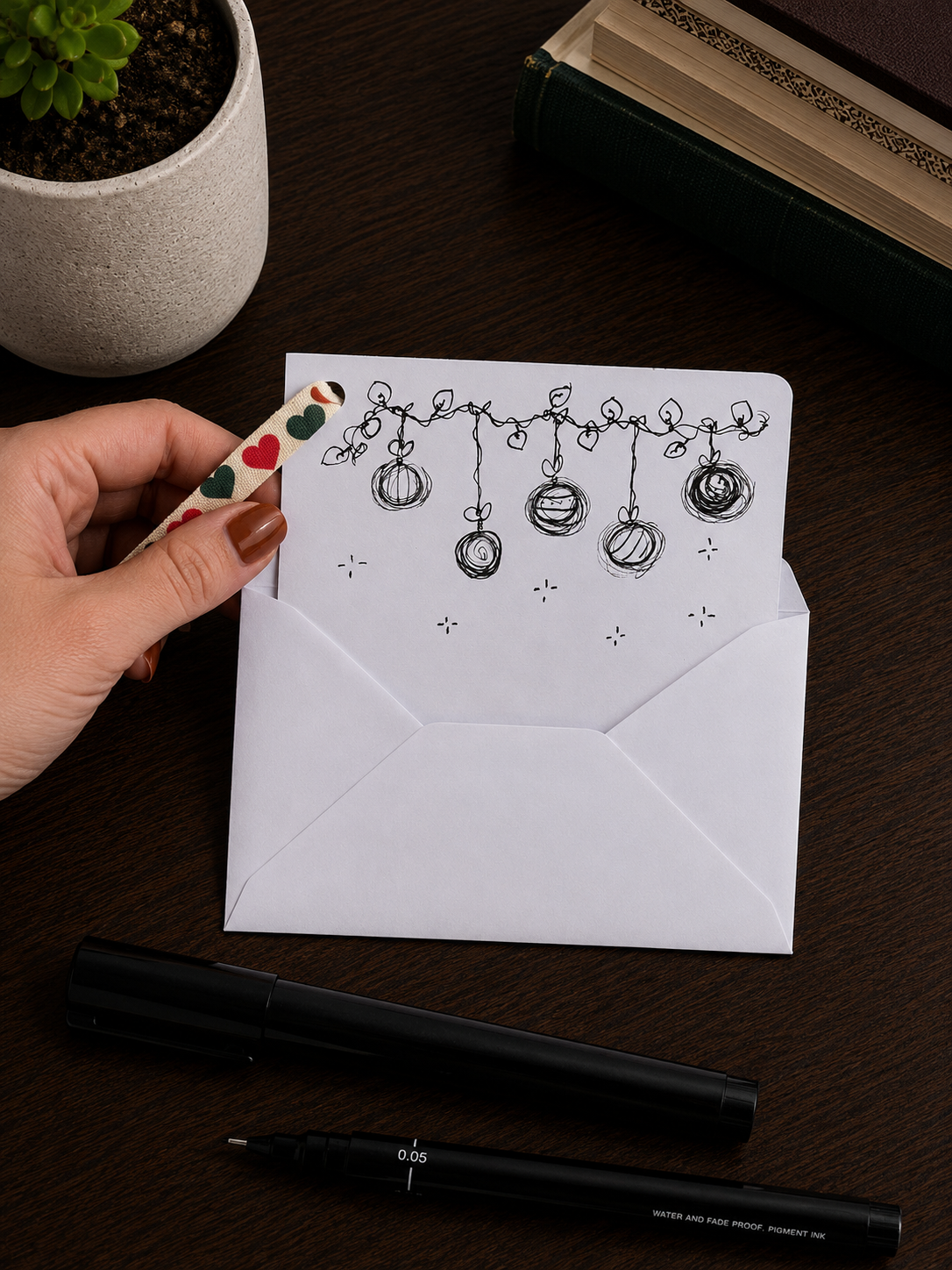 Cute Little Decorations | Mini Handmade Greeting Card – Original Illustrated Card