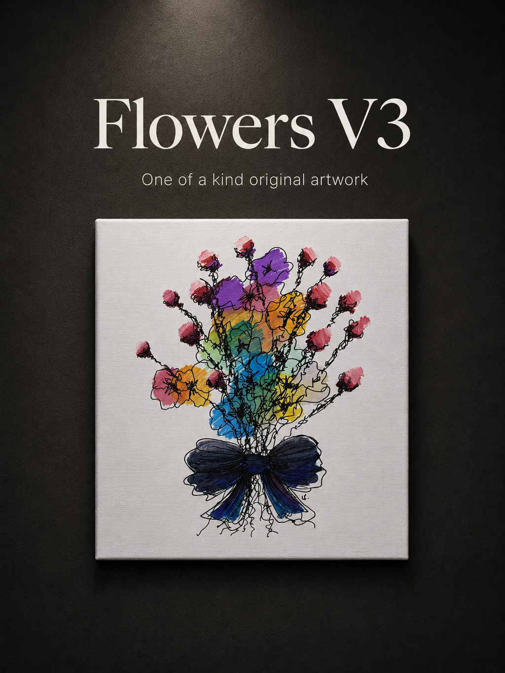 Flowers V3 | Original Contemporary Artwork – 40 × 40 cm