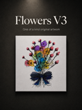 Flowers V3 | Original Contemporary Artwork – 40 × 40 cm