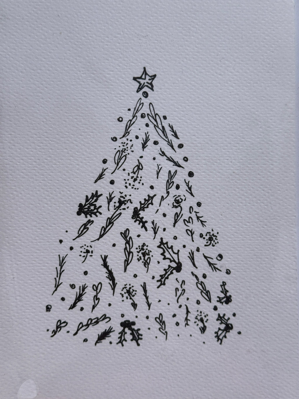 Christmas Tree Mistletoe | Handmade Greeting Card – Original Illustrated Card