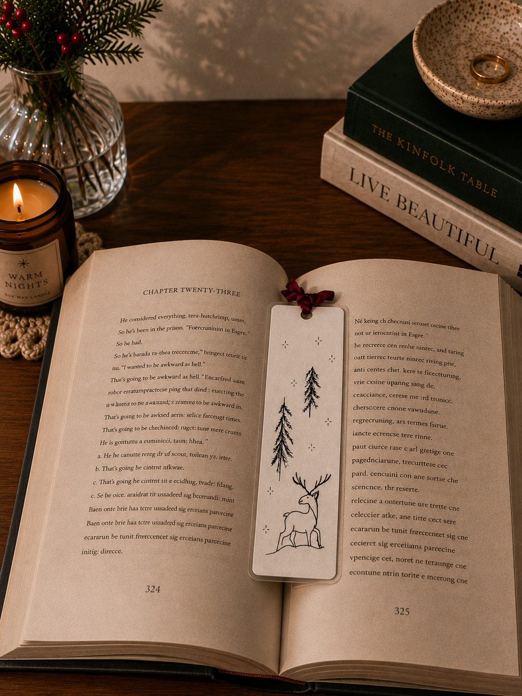 Reindeer Handmade Illustrated Bookmark – Original Art Bookmark