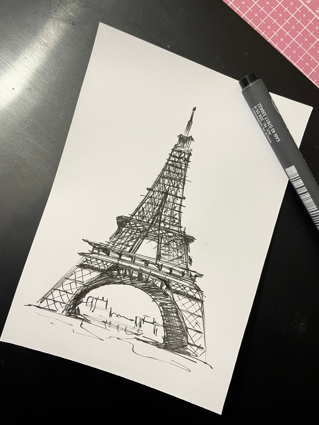 Eiffel Tower | Handmade Framed Poster – Original Artwork Wall Decor