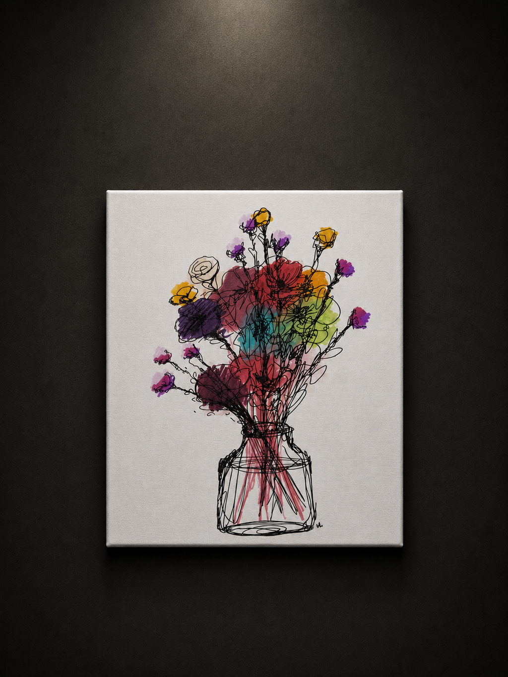 Flowers V2 | Original Contemporary Artwork – 40 × 50 cm