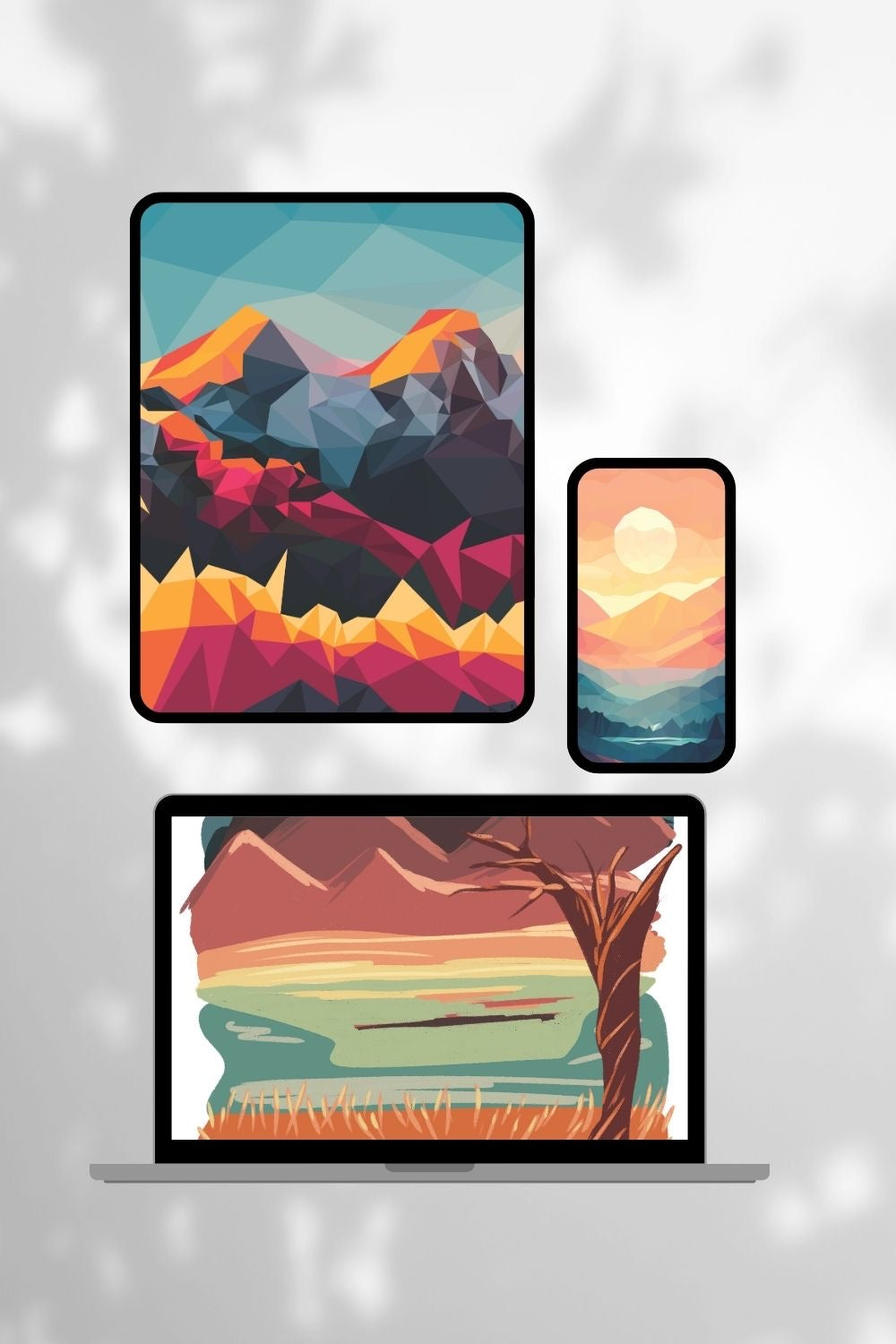 Colorful Nature Digital Art Bundle – Vibrant Nature Illustration Prints