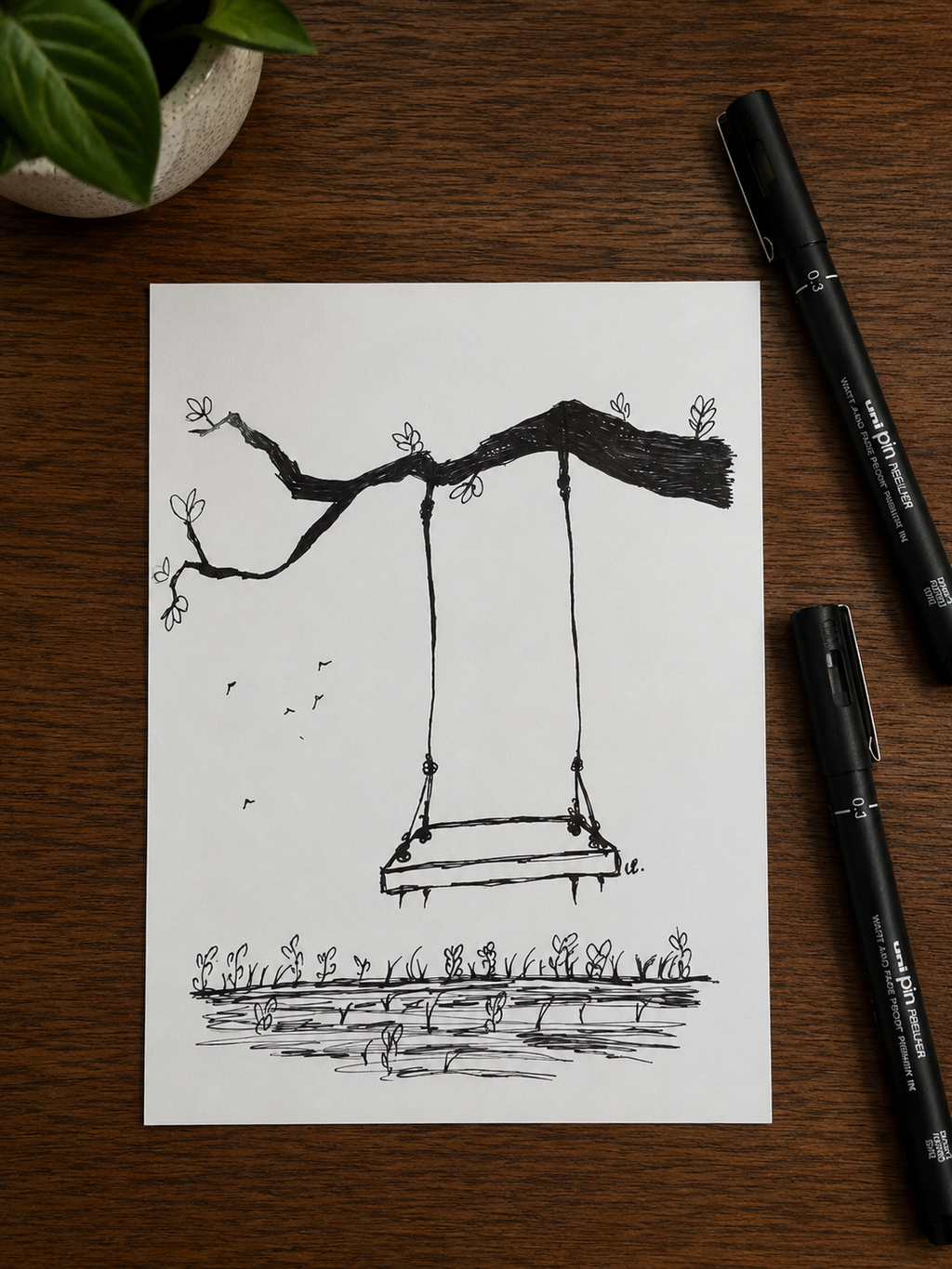 Seesaw | Handmade Framed Poster – Original Artwork Wall Decor