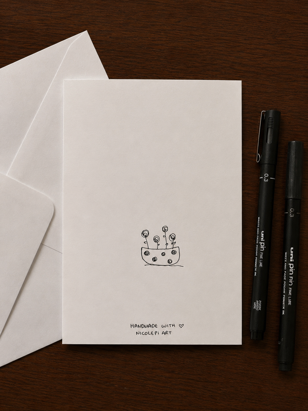 Flowers V2 | Handmade Greeting Card – Original Illustrated Card
