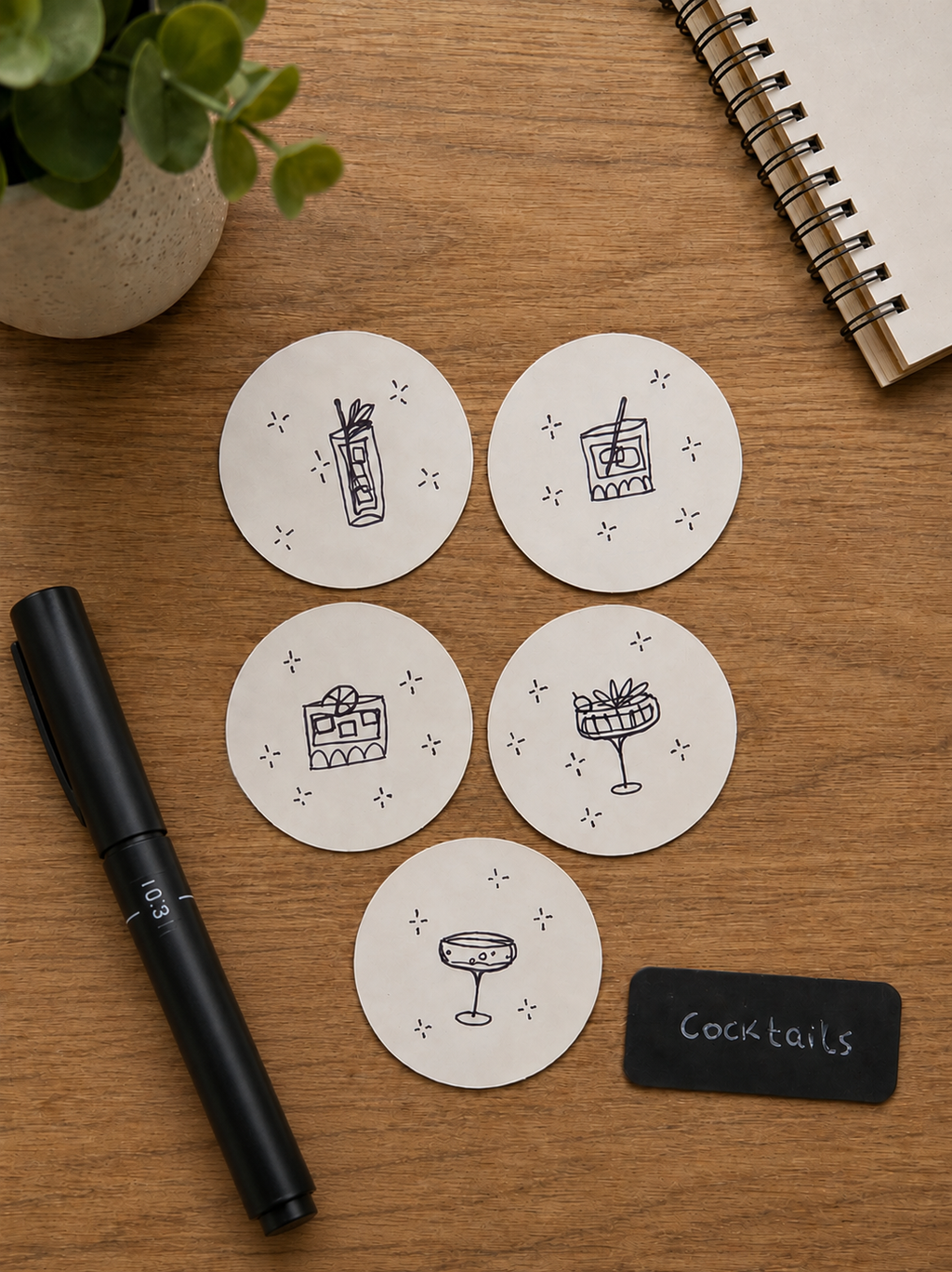 Cocktails | Handmade Sticker Pack – Original Illustrated Stickers