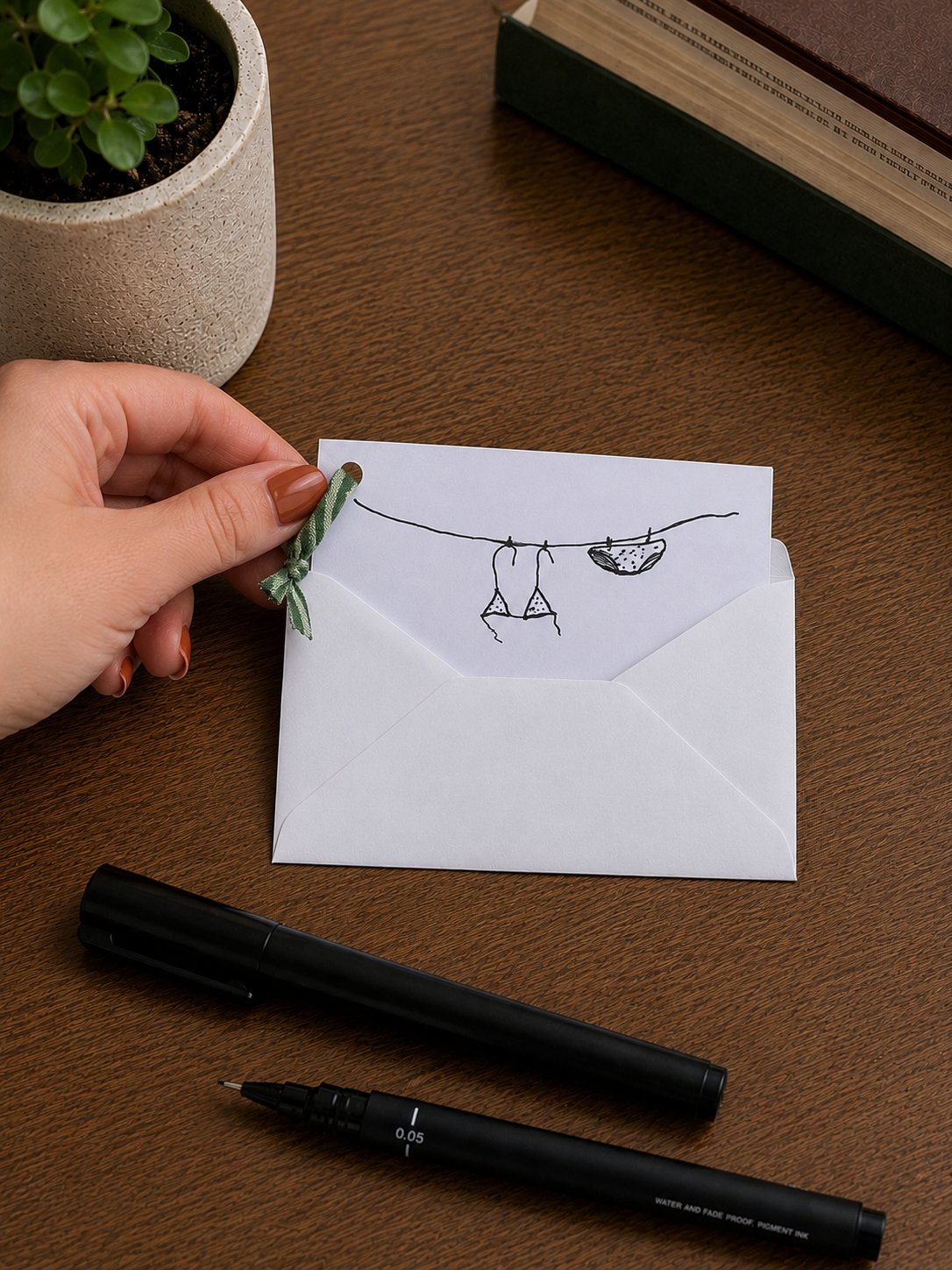Cute Little Bikini | Mini Handmade Greeting Card – Original Illustrated Card