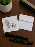 Cute Bicycle | Small Handmade Greeting Card – Original Illustrated Card