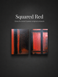 Squared Red | Original 2-Piece Contemporary Acrylic Painting – 40 × 60 cm Modern Abstract Artwork