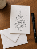 Christmas Tree Lines | Handmade Greeting Card – Original Illustrated Card