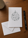 Christmas Ball Mistletoe | Handmade Greeting Card – Original Illustrated Card