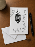 Christmas Lantern | Handmade Greeting Card – Original Illustrated Card