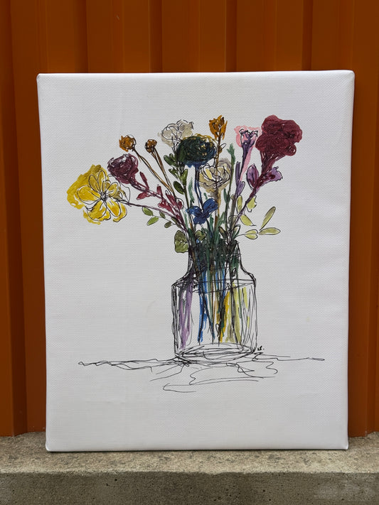 Flowers V1 | Original Contemporary Artwork – 40 × 50 cm