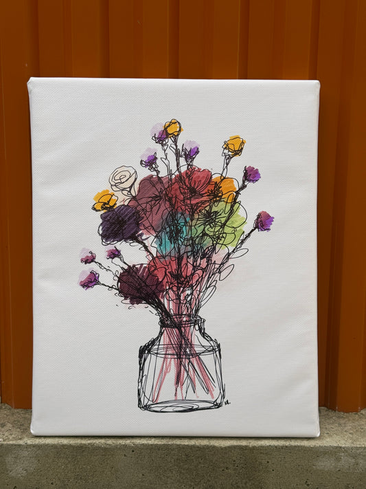 Flowers V2 | Original Contemporary Artwork – 40 × 50 cm