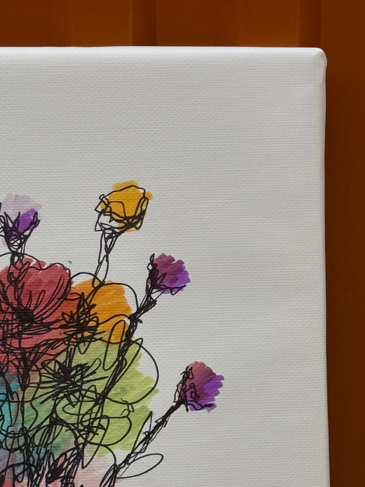 Flowers V2 | Original Contemporary Artwork – 40 × 50 cm