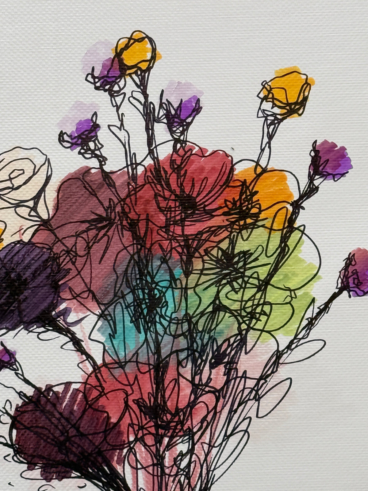 Flowers V2 | Original Contemporary Artwork – 40 × 50 cm