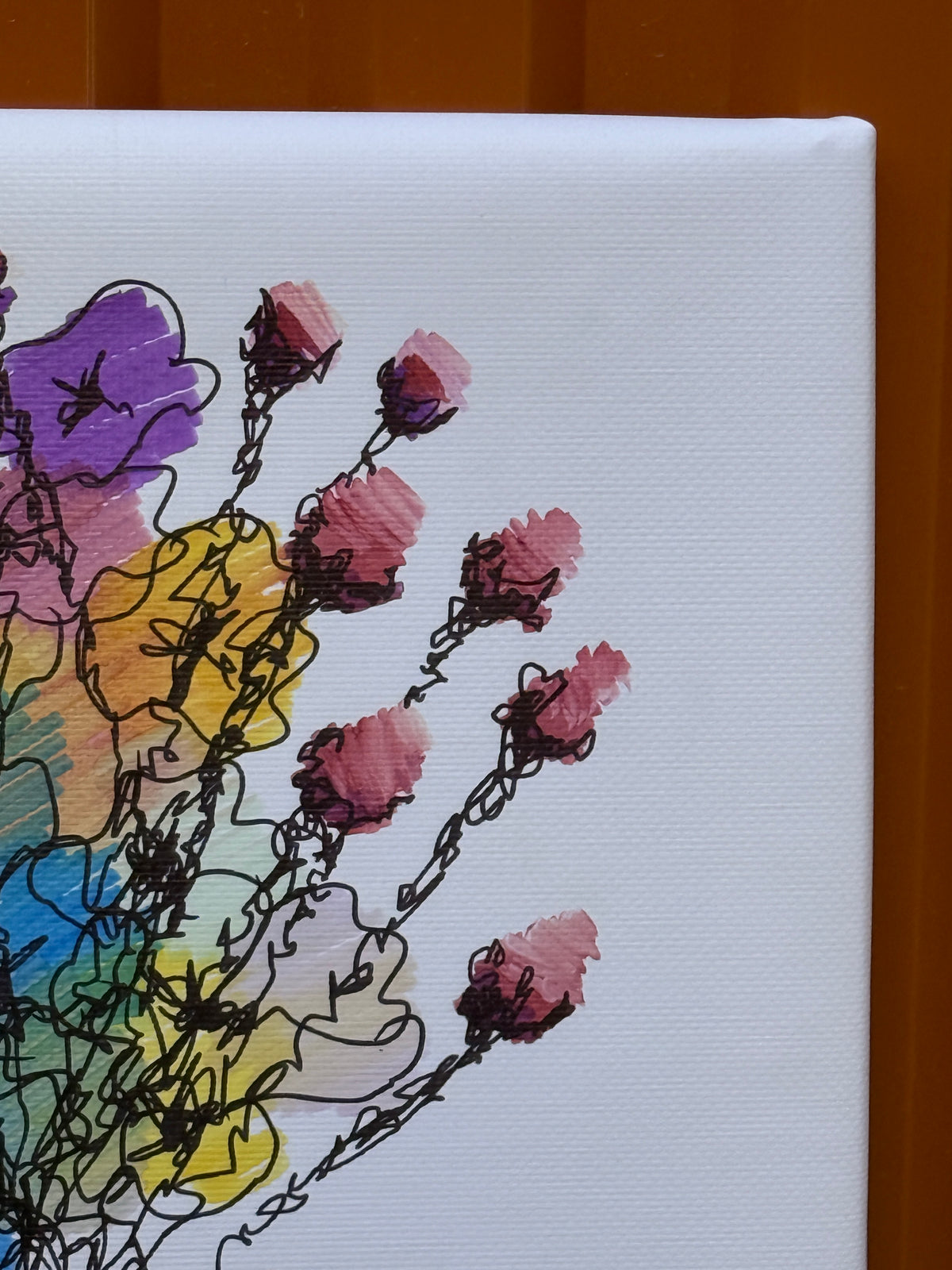 Flowers V3 | Original Contemporary Artwork – 40 × 40 cm