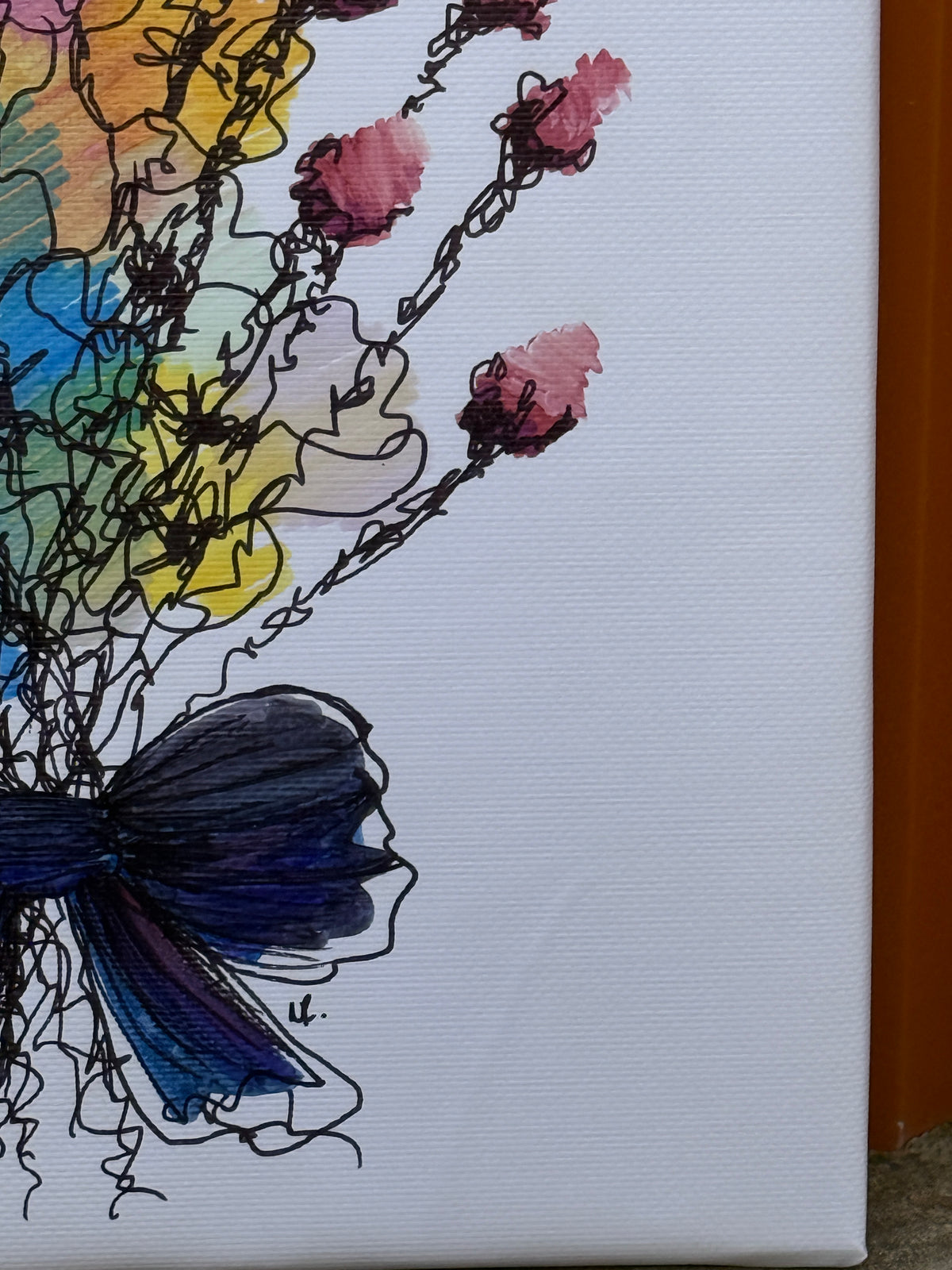 Flowers V3 | Original Contemporary Artwork – 40 × 40 cm