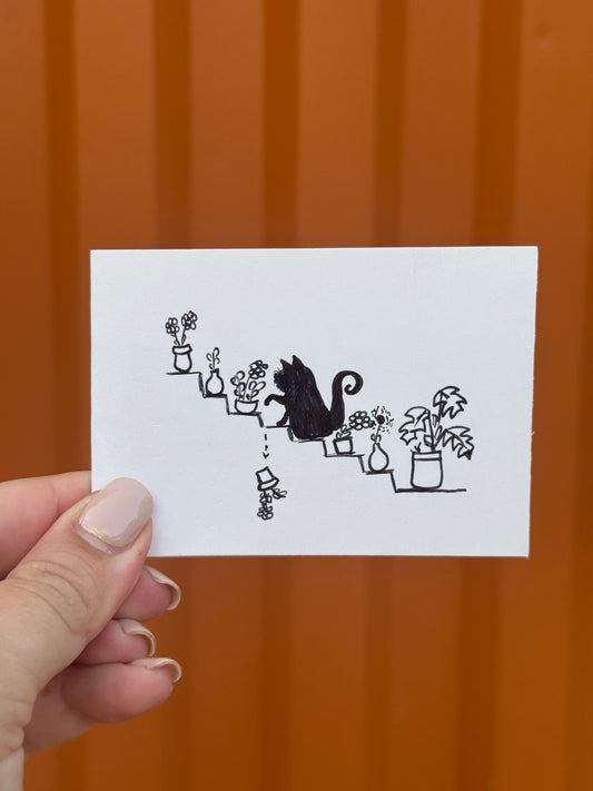 Cute Little Steps | Mini Handmade Greeting Card – Original Illustrated Card