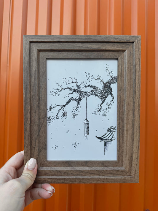 Cherry Blossom | Handmade Framed Poster – Original Artwork Wall Decor
